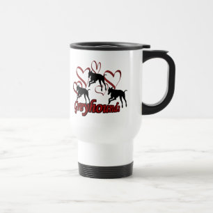 Mug De Voyage Greyhounds Coeurs Amoureux des chiens Photo Travel