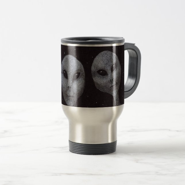 Mug De Voyage Gris Alien (Devant droit)