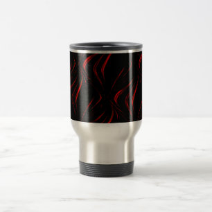 Mug De Voyage Gris rouge sur arrière - plan noir