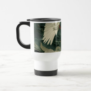 Mug De Voyage Grue blanche sur vagues émeraude – Voyage artistiq
