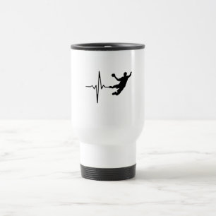 Mug De Voyage Handball - Handball Player Heartbeat