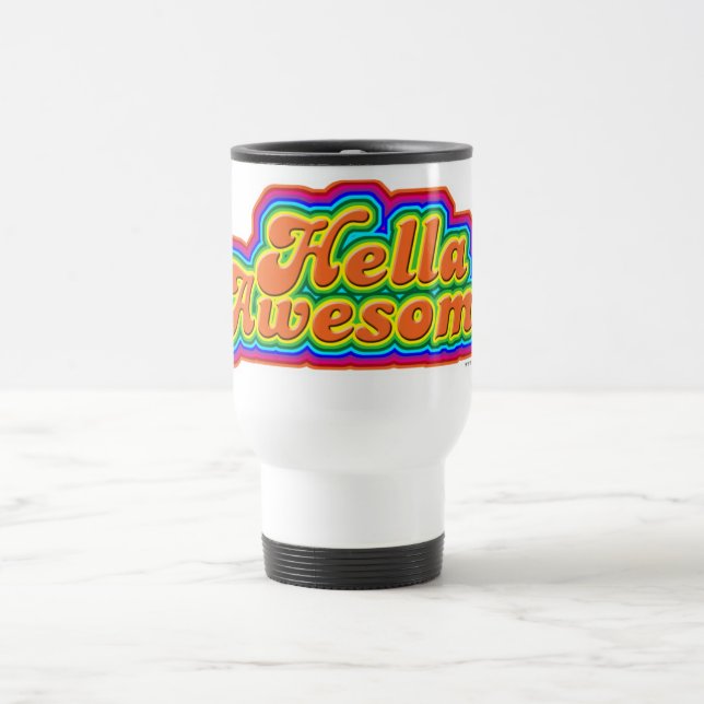 Mug De Voyage Hella Awesome Epic style rétro amusant (Centre)
