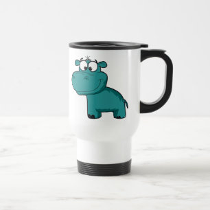 Mug De Voyage Hippopotame heureux bleu