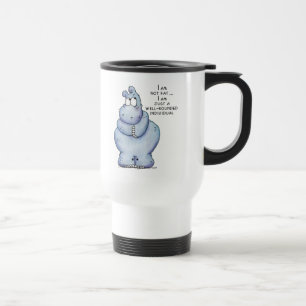Mug De Voyage Hippopotame Hippo-Bleu bien arrondi