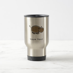 Mug De Voyage Hippopotame mignon ; Métal-regard