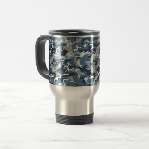 Mug De Voyage Hiver Camouflage bleu neige, Militaire, Armée
