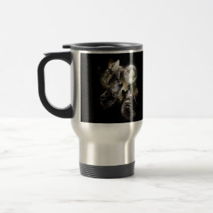 Mug De Voyage Hurlement de meute de loups pleine lune