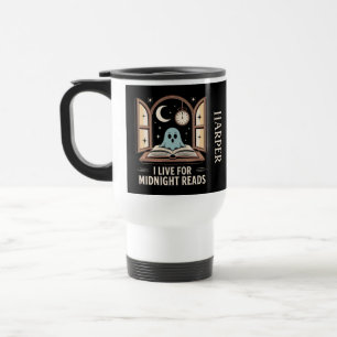 Mug De Voyage I Live for Midnight Reads Ghost Book avec nom