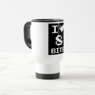 Mug De Voyage I Love 8 Bits, gamer design geek
