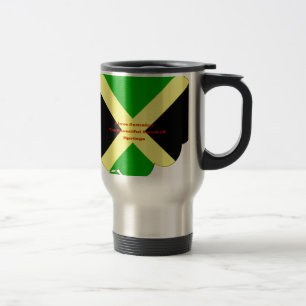 Mug De Voyage I Love Jamaica Text on Flag Art Print
