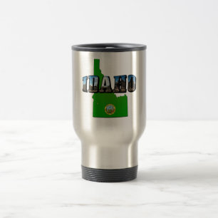 Mug De Voyage Idaho Carte, sceau et texte de l'image