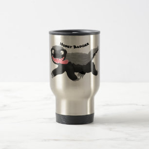 Mug De Voyage Illustration de blaireau au miel affamé