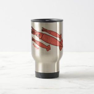 Mug De Voyage Illustration de calamar rose