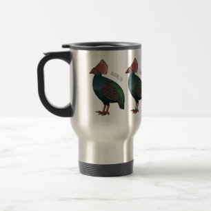 Mug De Voyage illustration de cartoon d'oiseau perdrix à toupet