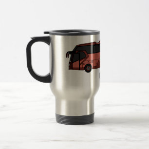 Mug De Voyage Illustration de dessin animé d'autobus