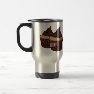 Mug De Voyage Illustration de dessin animé de cupcake