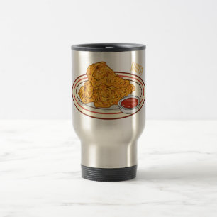 Mug De Voyage Illustration de dessin animé sur le poulet frit