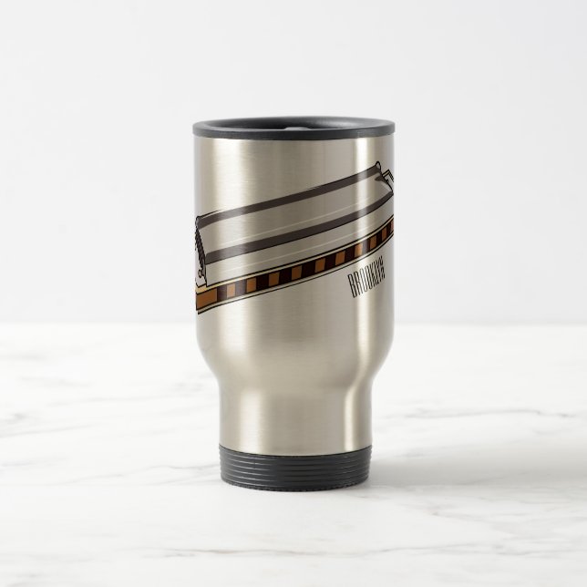 Mug De Voyage Illustration de dessin d'Harmonica (Centre)