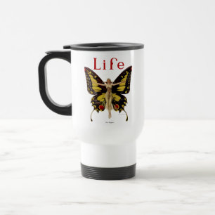 Mug De Voyage Illustration de femme de Leyendecker papillon Flap