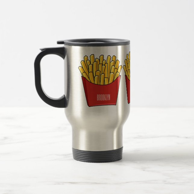 Mug De Voyage Illustration de frites (Gauche)