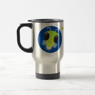 Mug De Voyage Illustration de la luciole vert mou