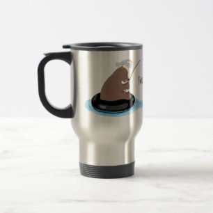 Mug De Voyage Illustration de la pêche de l'ourson mou