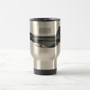 Mug De Voyage Illustration de l'avion de chasse