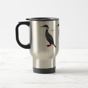 Mug De Voyage Illustration d'oiseau cormoran à pattes rouges