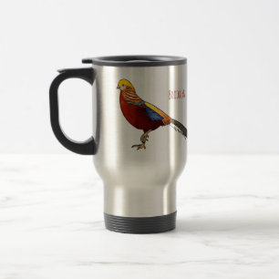 Mug De Voyage Illustration d'oiseau de faisan doré