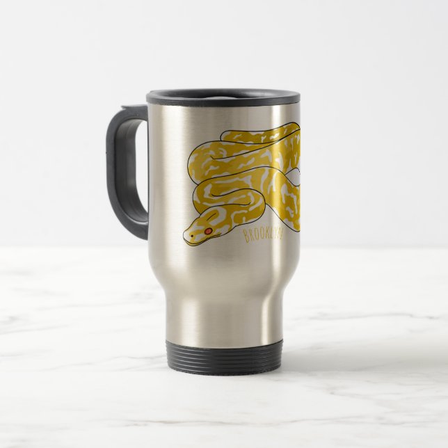 Mug De Voyage Illustration du serpent python birman (Devant gauche)