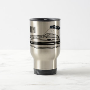 Mug De Voyage Illustration d'un bateau à moteur