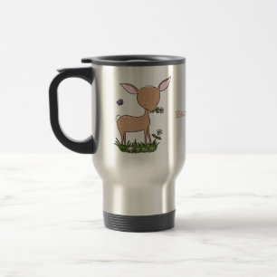 Mug De Voyage Illustration d'une jolie dessin de cerf de bébé he