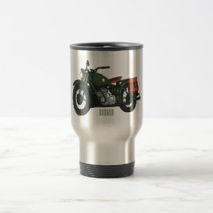 Mug De Voyage Illustration d'une moto de croiseur militaire