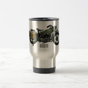 Mug De Voyage Illustration d'une moto de croiseur militaire