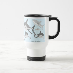 Mug De Voyage Illustration écologique des requins océaniques viv