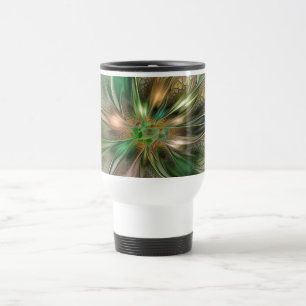Mug De Voyage Imaginaire coloré Moderne Fleur Fractale Abstraite