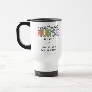 Mug De Voyage Infirmière inscrite sur mesure Colorful Graduation