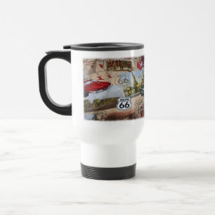 Mug De Voyage Itinéraire coloré amusant 66 motif collage