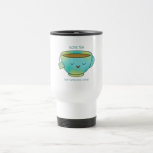 Mug De Voyage J'aime le thé à la fois aux herbes et verbalement