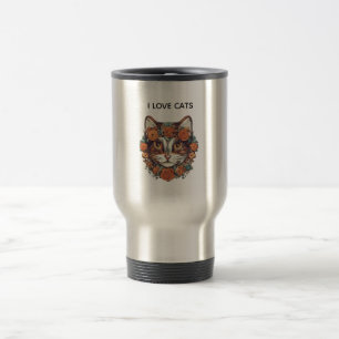 MUG DE VOYAGE J'AIME LES CHATS ART EXTRAORDINAIRE   AMATEURS DE 