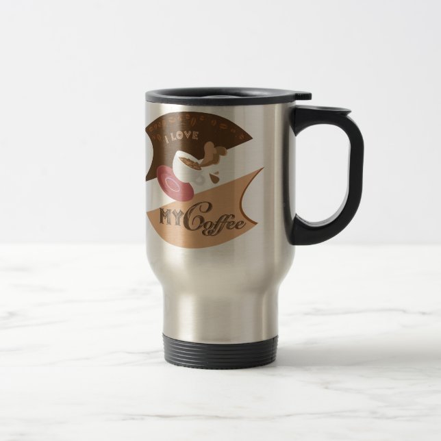 Mug De Voyage J'aime mon café Retro Java (Droit)