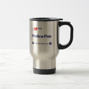 Mug De Voyage J'aime mon Coup d'oeil-un-Poo (le chien femelle)