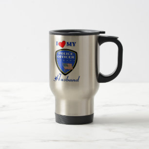 Mug De Voyage J'aime mon mari de police
