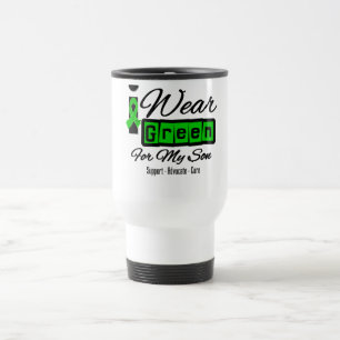Mug De Voyage Je porte le fils vert de ruban (rétro) -