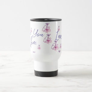 Mug De Voyage je t'aime maman fleurs mauve mauve nom simpl