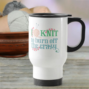 Mug De Voyage Je tricote. Tricotage disant la typographie pour