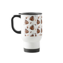 Joli Brown et beige Ladybug et Motif de fleurs