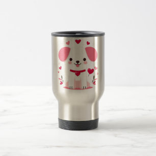 Mug De Voyage Joli chiot capricieux de la Saint-Valentin