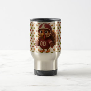 Mug De Voyage Joli dindon de football de jour de Thanksgiving