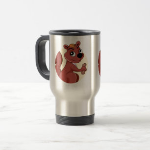 Mug De Voyage Joli écureuil en caricature avec une cacahuète